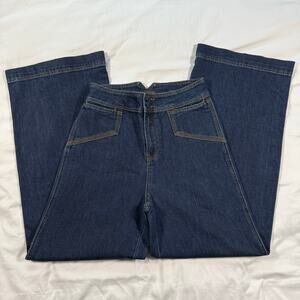 House of Harlow 1960 Wide leg Sailor Dark Wash High Rise Blue Jeans Size 28